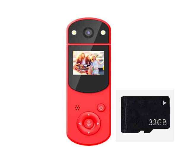 Auvce Digital de 1080P, Grabadora de Video Digital de Mano, Grabadora de Video de Acción Micro Multifuncional para Disparar，Tarjeta SD 32G