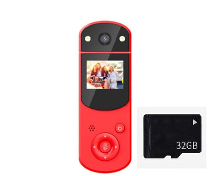 Auvce Digital de 1080P, Grabadora de Video Digital de Mano, Grabadora de Video de Acción Micro Multifuncional para Disparar，Tarjeta SD 32G