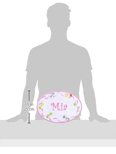 The Kids Room Pink Rattles Personalized Oval Plaque, Mia