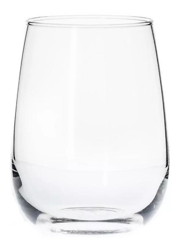 Borgonovo Ducale - Juego De 4 Vasos De Vidrio Soplado De 380 Ml. Vasos de Cristal Recipiente Cristalería Para Agua Té Helado Cerveza Jugo Cóctel Limonada Set 4 piezas