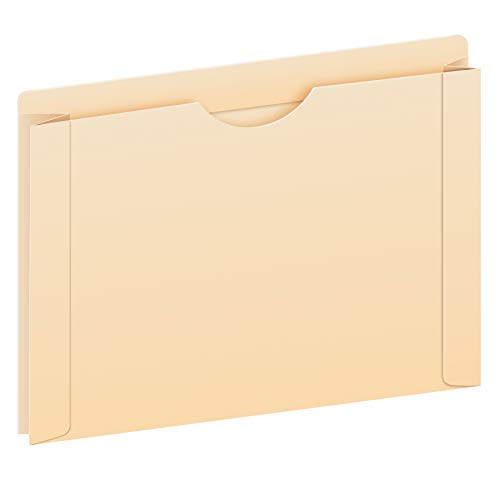Pendaflex Chaquetas de archivo, tamaño carta, Manila, expansión de 2 pulgadas, pestañas de corte recto reforzadas con corte para pulgar, 50 por caja (22200EE)