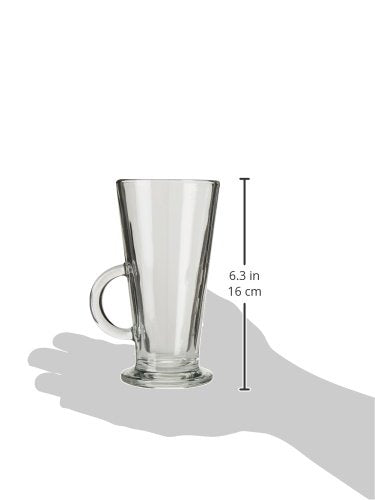 Borgonovo Conic Milk - Juego De 6 Tazas De Vidrio 280 ml Taza Transparente Cristal Elegantes para Restaurantes, Fiestas, Café Set 6 piezas