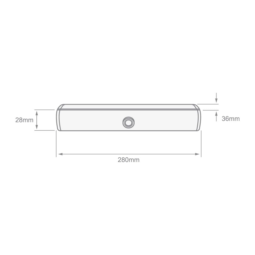 Tecnolite - Paquete de 2 Lámparas Regleta Magnética Recargable 28 cm LED 4 W, Luz de Día, Sensor de Movimiento, Luz Armario, Escalera, Closet, Cocina, Lámparas Portátiles