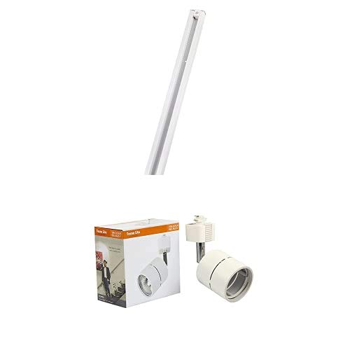Riel de 1 Metro Tecnolite Color Blanco + 3 Lámparas de Color Blanco
