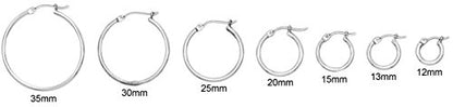Nine West Classics Medium Hoop Earrings for Women, Silver