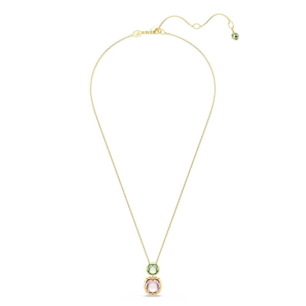 Swarovski Colgante Chroma, Talla cojin, Multicolor, Baño tono oro