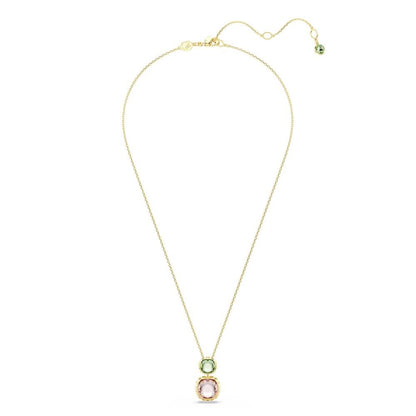 Swarovski Colgante Chroma, Talla cojin, Multicolor, Baño tono oro