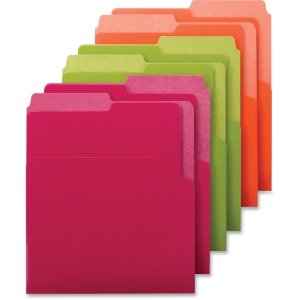 Smead Organized Up Carpeta de archivos pesada, pestañas dobles, tamaño carta, 6 por paquete, Bright Tones, Carta