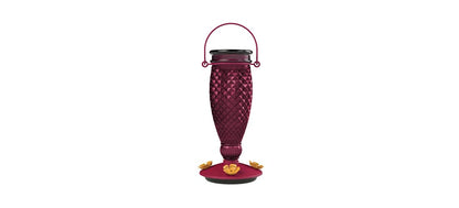 Perky-Pet 9102-1SR - Alimentador de colibrí de Vidrio con Relleno de Diamante Morado con Protectores de Abeja Integrados, decoración de jardín al Aire última intervensión, 24 onzas