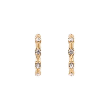 Nine West Aretes Color Dorado Pave Tunnels En Forma Varias De Terminado Brillante para Mujer