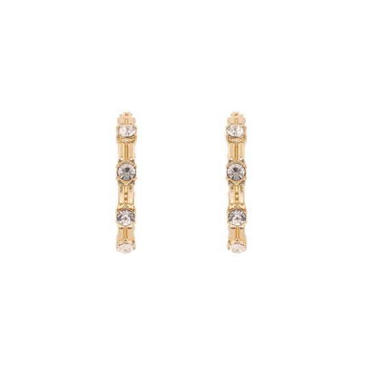 Nine West Aretes Color Dorado Pave Tunnels En Forma Varias De Terminado Brillante para Mujer