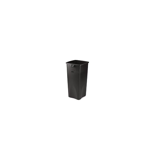 Rubbermaid Commercial Products Untouchable® – Contenedor Cuadrado para Recolección de Residuos, Bote Resistente a Abolladuras y Grietas, Capacidad de hasta 87 L, Negro FG356988BLA
