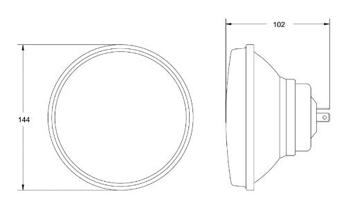 HELLA 2850811 Kit de Lámpara 5 3/4" 135mm H4 12V ECE, Multi, Una Talla