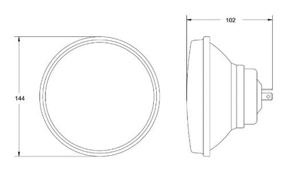 HELLA 2850811 Kit de Lámpara 5 3/4" 135mm H4 12V ECE, Multi, Una Talla