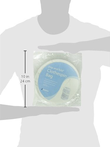 Whitmor - Pinzas de Madera Natural para Ropa, 100 Pines, Blanco, Clothespin Bag, 1