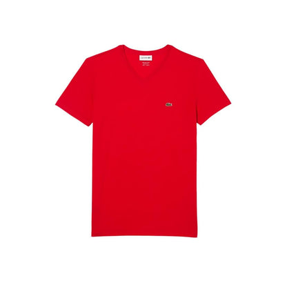 Lacoste Mens Short Sleeve V-Neck Pima Cotton Jersey T-Shirt
