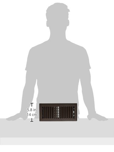 Decor Grates LP410-DKBWN 4-Inch by 10-Inch Louvered Floor Register, Dark Brown