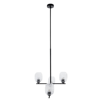 Tecnolite Lampara Colgante Aluminio Negro/Cristal Transparente 34W 100V 240CTL8314MVCT, Grande