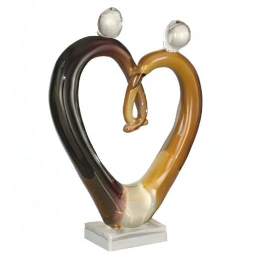 Dale Tiffany AS11112 - Escultura artística de Corazones de Vidrio, Multicolor, 11 x 7,75 x 7,75 x 7,75 Pulgadas