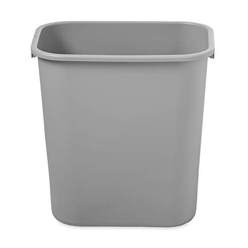 Rubbermaid Commercial Products - Papelera de basura (7 galones/28 cuartos de galón, gris, plástico, para recámara/baño/oficina, se adapta debajo del computadora/fregadero/gabinete, paquete de 12
