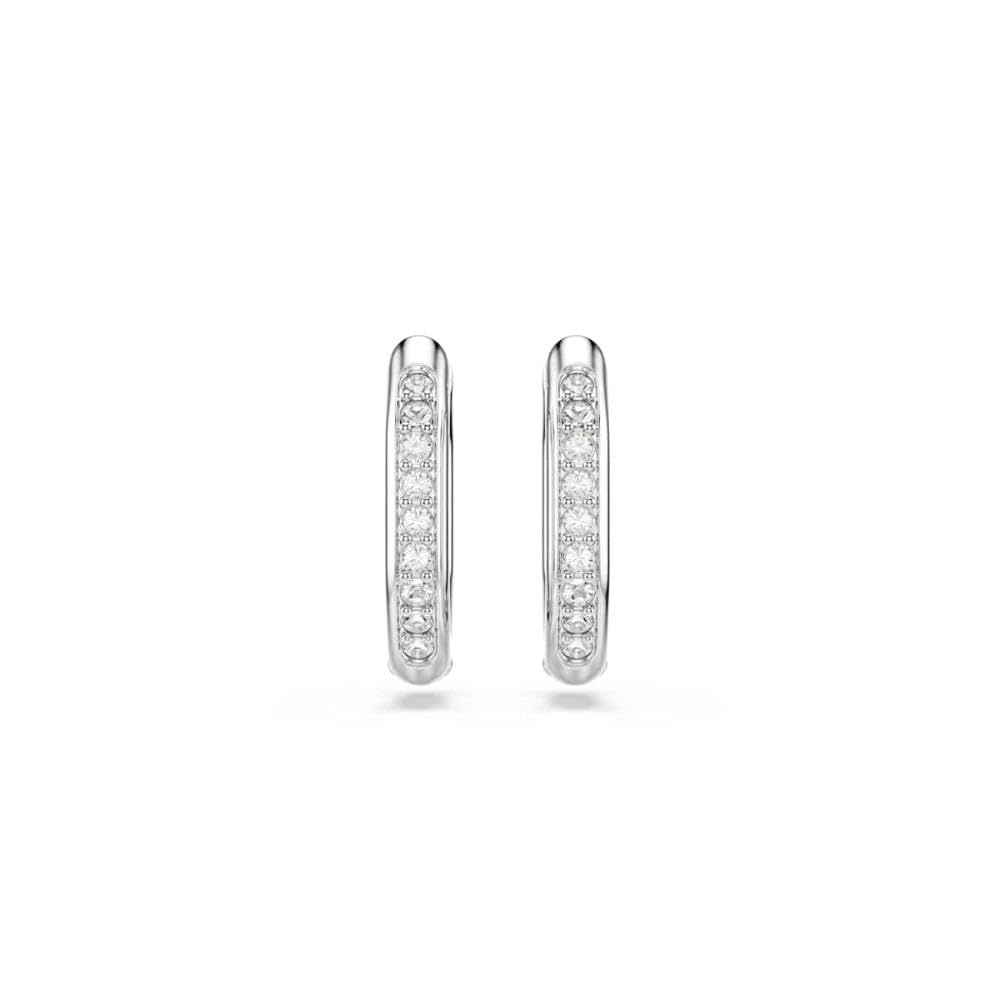 Swarovski Aretes de aro Dextera, Forma octagonal, Talla redonda, Blancos, Baño de rodio
