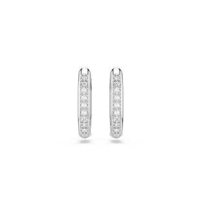 Swarovski Aretes de aro Dextera, Forma octagonal, Talla redonda, Blancos, Baño de rodio