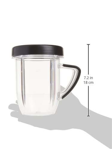NutriBullet Rx - Taza corta con anillo para labios, color negro