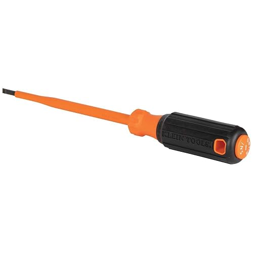 Klein Tools 85076INS Juego de destornilladores aislados con destornillador de 1000 V, (3) Phillips y (2) puntas ranuradas y cuadradas, 6 piezas