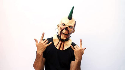 Billy Punk, Máscara de Zombie Punk Rock Sangriento, Disfraz de Zombi de Miedo ideal Para Halloween y Fiestas de Disfraces