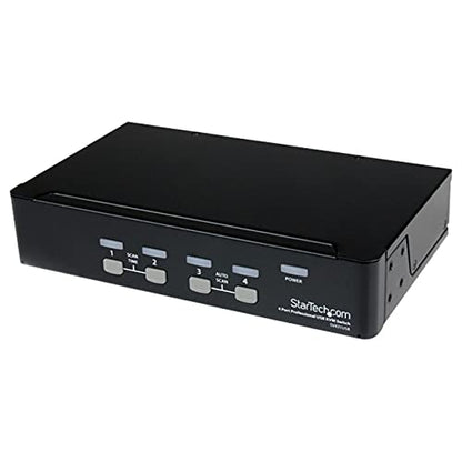 StarTech STH-SV431USB SV431USB Switch KVM de 4 Puertos con USB, 1 Usuario Local, 1U, Negro