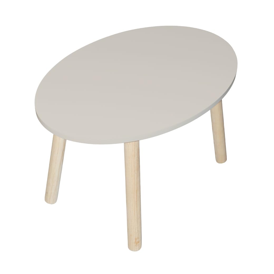 DUDUK Mesa Infantil Ovalada de Madera, 7 Colores - Gris claro