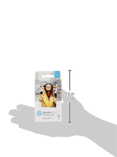 HP Sprocket 2x3" Premium Zink Sticky Back Photo Paper (50 Sheets) Compatible with HP Sprocket Photo Printers