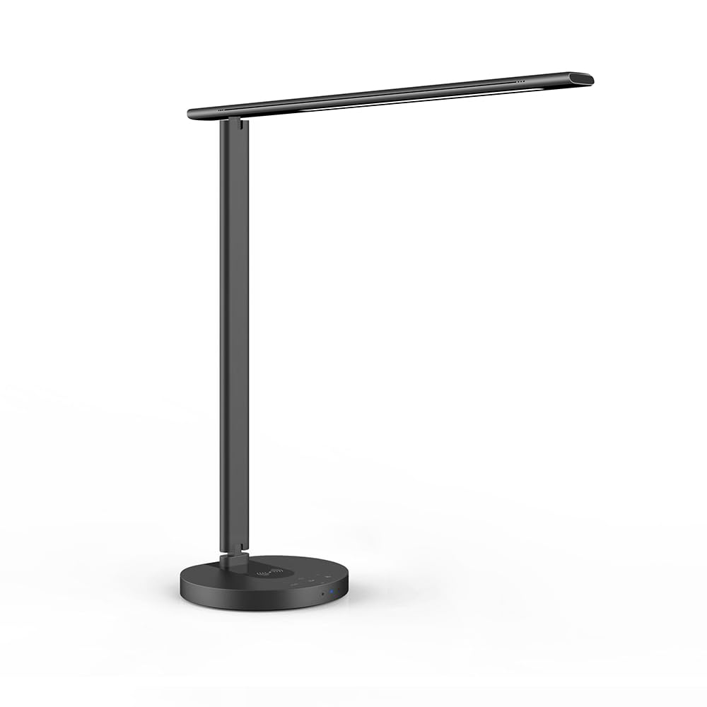 Tecnolite Connect Lámpara de Mesa Inteligente WiFi LED 12 W, Carga Inalámbrica - 40.5 cm x 15 cm x 40.6 cm - Negro