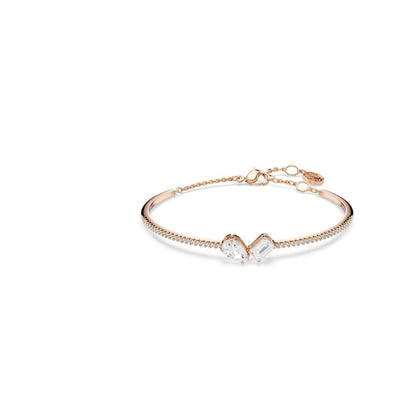 Swarovski Brazalete Mesmera, Tallas mixtas, Blanco, Baño tono oro rosa