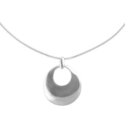 Napier Collar Circular para Mujer | Plata bitono, aleación de metales, cierre ajustable, tamaño mediano