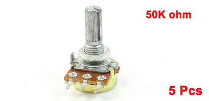 Uxcell Potenciómetro B50K Lineal 50K Ohm Eje Moleteado 5 Unidades