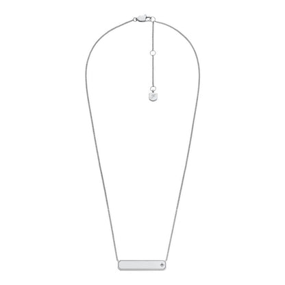 Collar Fossil JF04927040 Sadie de acero inoxidable en tono plateado para mujer