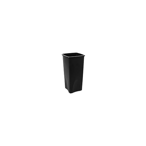 Rubbermaid Commercial Products Untouchable® – Contenedor Cuadrado para Recolección de Residuos, Bote Resistente a Abolladuras y Grietas, Capacidad de hasta 87 L, Negro FG356988BLA