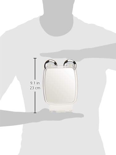 Noveltia HB-5669 Espejo de Succión para Baño, Plástico Cromado, 14 x 22 x 6 cm