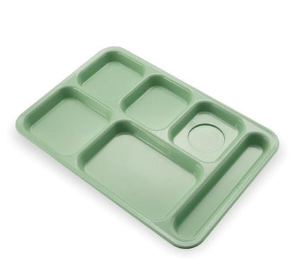 Carlisle FoodService Products P614R09 Bandeja de Polipropileno con 6 Compartimentos para Mano Derecha, 10 x 14 Pulgadas, Verde