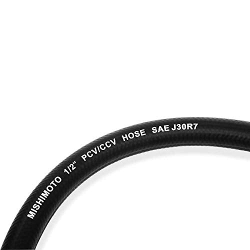 Mishimoto MMHOSE-CC12-4 Mangueras Universales Silicona 1/2" x 4" Negro/Transparente