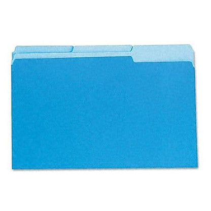 Pendaflex Fólder Bitono, Ceja 1/3, Caja Con 100, Color Azul, Tamaño Oficio 153 1/3 BLU