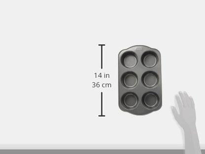Ekco - Molde para Hornear Muffins, Magdalenas, Mantecadas, Ekco Evolution, Color Negro, Acero inoxidable con Antiadherente, 6 Tazas