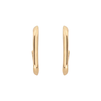 Nine West Aretes Color Dorado Metal Ears Forma Cuadro Tipo Largo De Terminado Brillante para Mujer