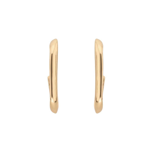 Nine West Aretes Color Dorado Metal Ears Forma Cuadro Tipo Largo De Terminado Brillante para Mujer