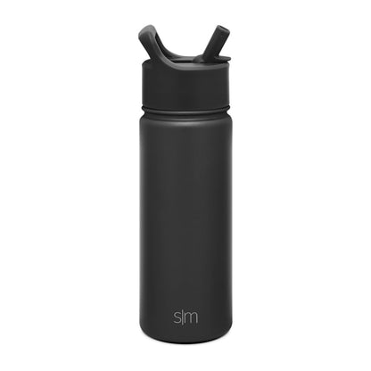 Simple Modern Summit Botella de Agua con Popote y Asa - 532.32 ml - - Midnight Black