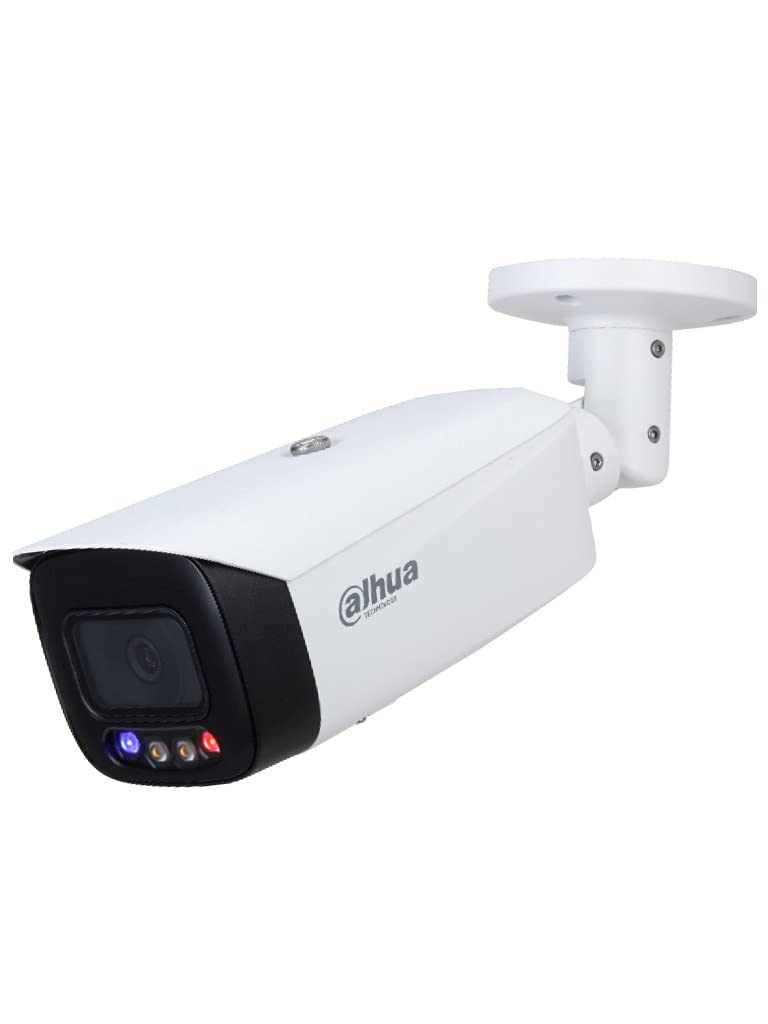 DAHUA IPC-HFW3249T1-AS-PV- Cámara IP Bullet TiOC 2 MP/Lente 3,6 mm/Sirena INT/Estrobo Rojo y Azul/Full Color/SMD Plus/ H265/ Vision Nocturna 40 MTS/Microfono INT/WDR Real/ IP67/ PoE/WizSense