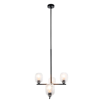 Tecnolite Lampara Colgante Aluminio Negro/Cristal Transparente 34W 100V 240CTL8314MVCT, Grande