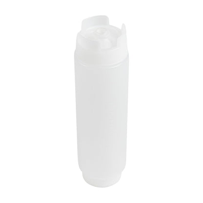 Restaurantware First In First Out Botella Exprimidora | 16 oz, 6 tapas recargables, punta dispensadora de precisión, flexible de plástico, para condimentos