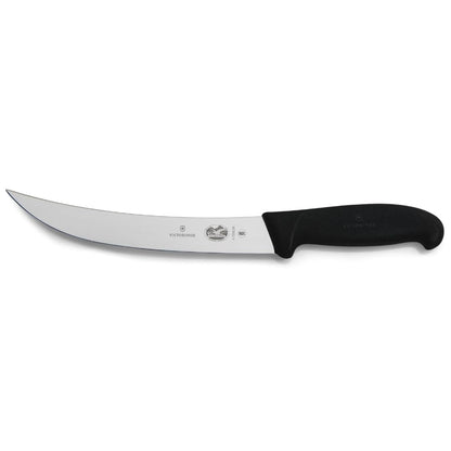 Victorinox Cutlery Cuchillo para romper curvo, 8 pulgadas, mango de fibrox negro